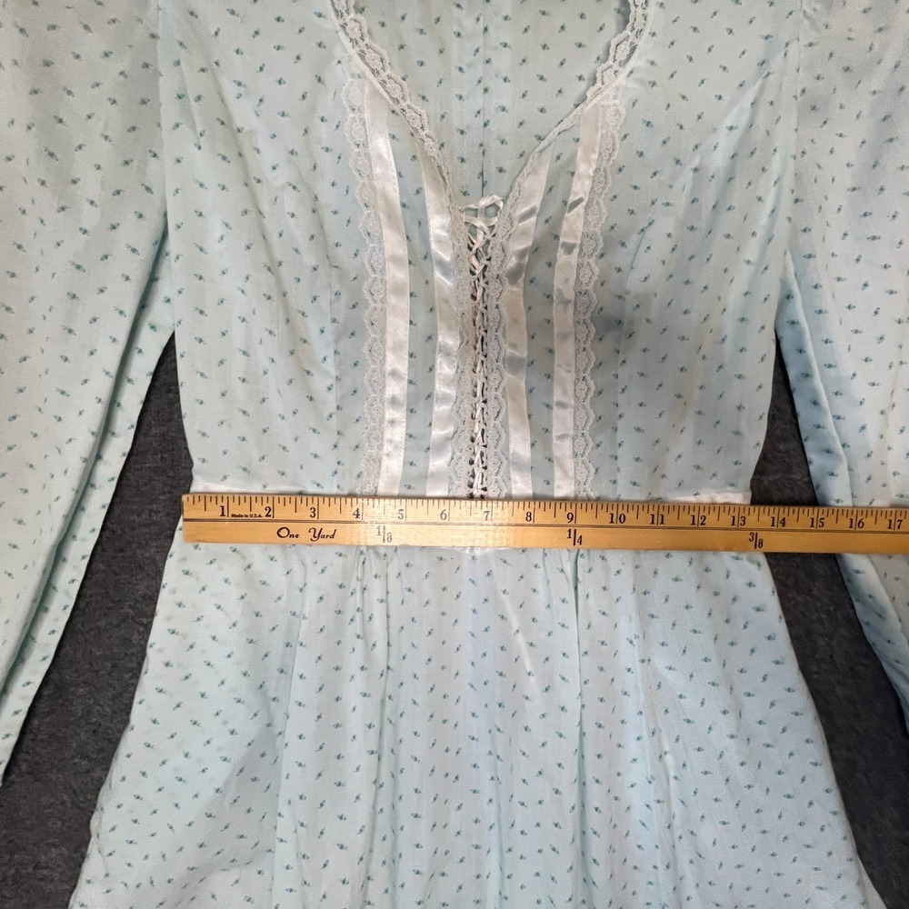 VTG Prairie Dress Small Lace up Corset Floral Midi 70s Gunne Sax Style Handmade - Picture 16 of 16